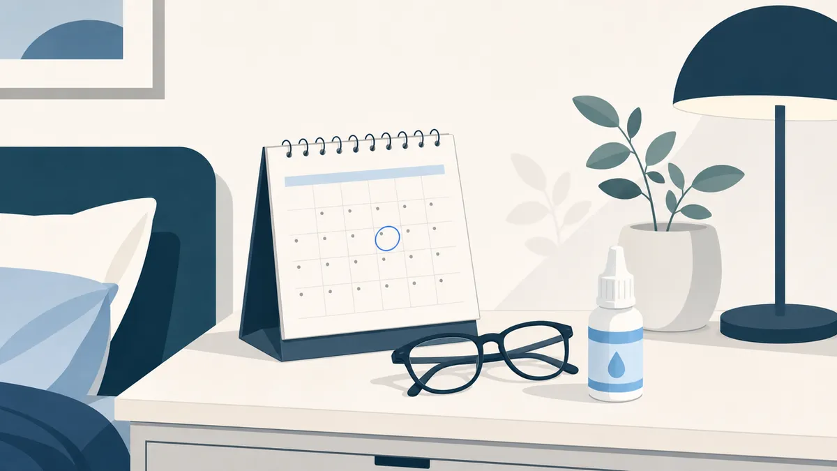 Illustration for an eye injection recovery